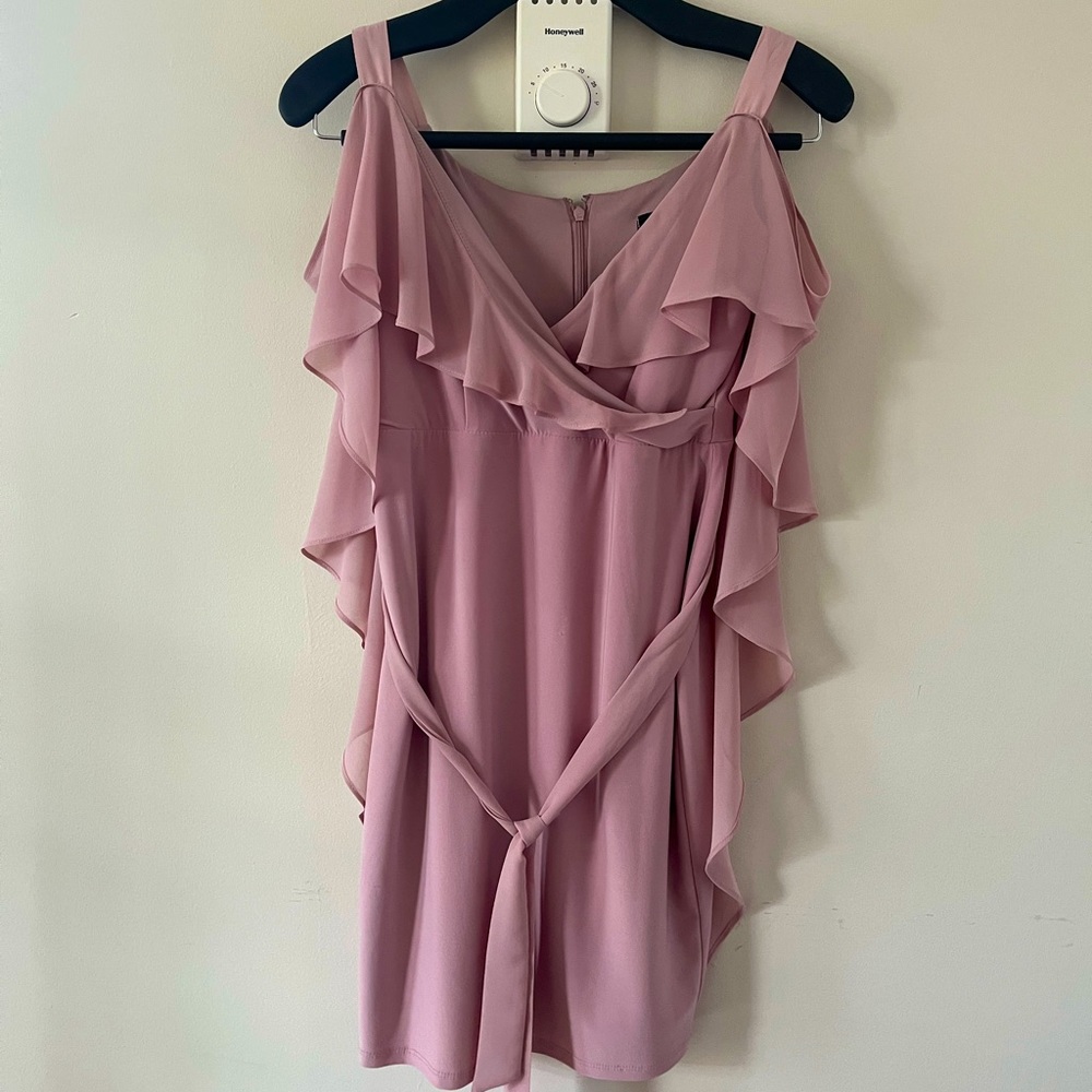 Pink Off the Shoulder Mini Cocktail Dress